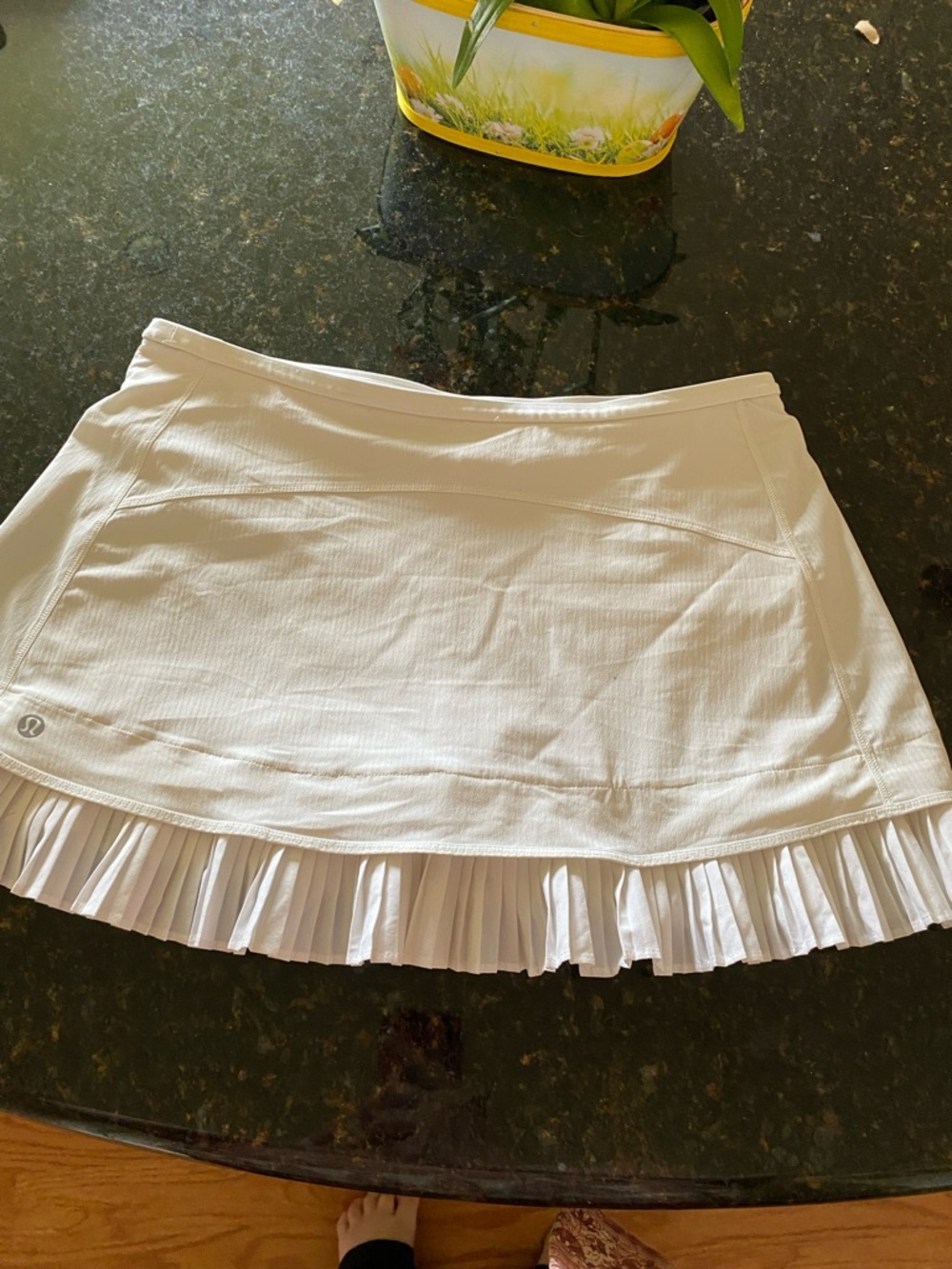 lululemon athletica White Tennis Skirt with Pleated Hem and built in shorts 6